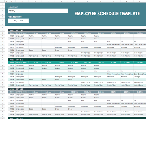 Employee Schedule Template