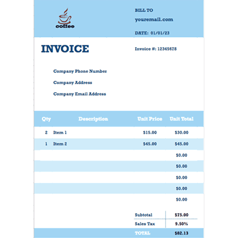 Light Rows Invoice