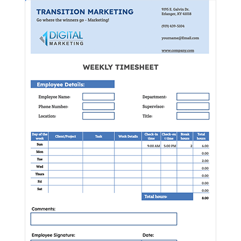 Weekly Timesheet