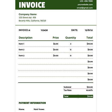 Bold Header Invoice