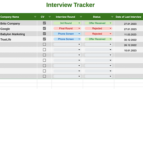 Job Interview Tracker
